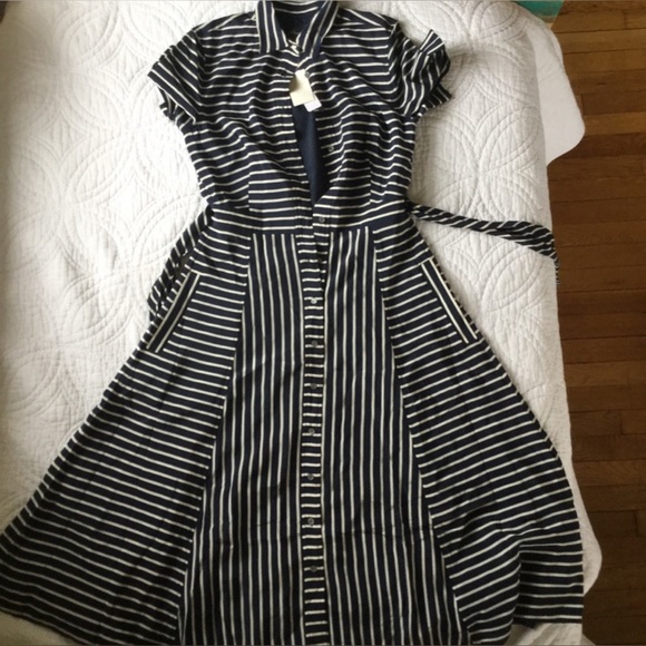 Jcrew Collection NWT stripe silk dress 2p - Picture 3 of 7